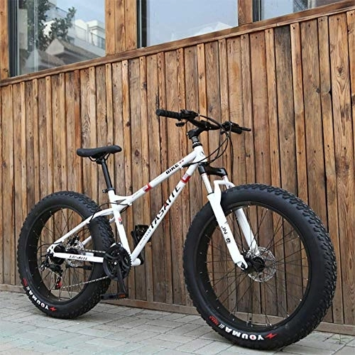 Fat Tyre Bike : 26-Inch Snow Bike Variable Speed Bike Aluminum Alloy Super Thick Rim Snow Bike, Full-Shock Adult Fat Tire Road Speed
