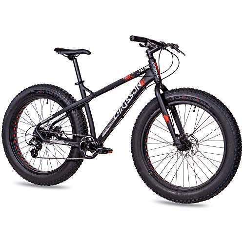 Fat Tyre Bike : 26inches fat bike, mountain bicycle Chrisson Fat One with 24speeds Shimano Alivio / Altus, matte black