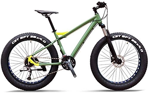 Fat Tyre Bike : 27-Speed Mountain Bikes, Professional 26 Inch Adult Fat Tire Hardtail Mountain Bike, Aluminum Frame Front Suspension All Terrain Bicycle,