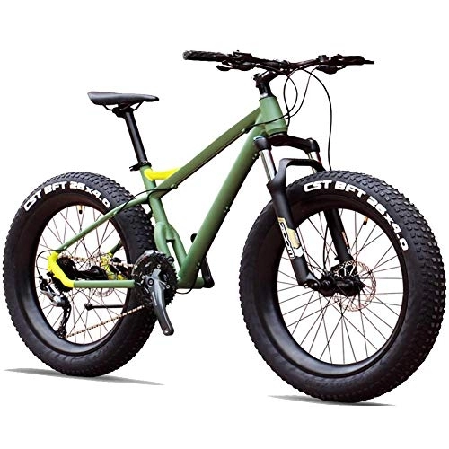 Fat Tyre Bike : 27-Speed Mountain Bikes, Professional 26 Inch Adult Fat Tire Hardtail Mountain Bike, Aluminum Frame Front Suspension All Terrain Bicycle, B FDWFN