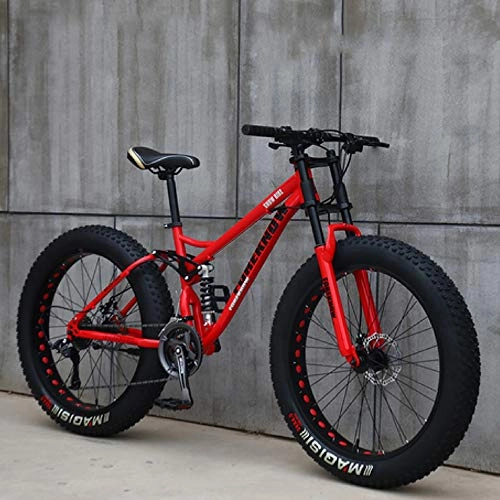 Fat Tyre Bike : 27 Speeds Fat Bike 24 / 26In Fat Tire Snow Bicycle Off Road Beach Mountain Bike Adult Super Wide Tires Men And Women Cycling Students, d, 26"× 27speed