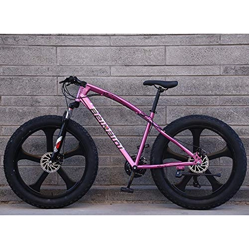 Fat Tyre Bike : 28 Inch Snow Beach Bike, 4.0 Wide Tire Off-Road Bike, Adult Mountain Bike, Front And Rear Double Disc Brake System, F