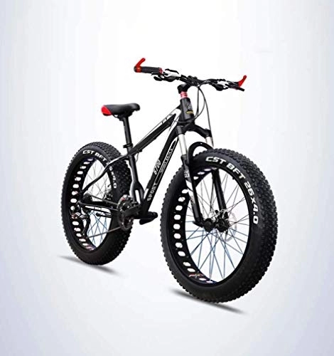 Fat Tyre Bike : Adult Fat Tire Mountain Bike, Aluminum Alloy Off-Road Snow Bikes, Double Disc Brake Beach Bicycle, 26 Inch Wheels