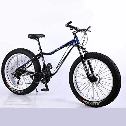 Fat Tyre Bike : Adult Fat Tire Mountain Bike, Aluminum Alloy Snow Off-Road Bikes, Double Disc Brake Beach Cruiser Bicycle, 26Inch * 4.0 Wide Wheels, E