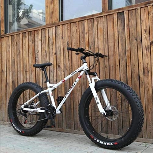 Fat Tyre Bike : Adult Fat Tire Mountain Bike, Double Disc Brake / Bikes, Beach Snowmobile Bicycle, 24 inch Aluminum Alloy Wheels