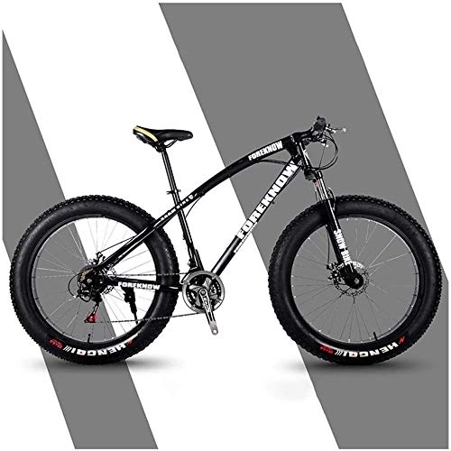 Fat Tyre Bike : Adult, Mountain Bikes, Sport Bike, Beach, 26 Inch 24 Speeds, Fat Tire, High Carbon Steel, Outroad Bicycle, Front Suspension Double Disc Brake, (Color : Red)