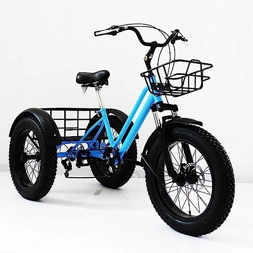 Fat Tyre Bike : Adult Tricycles, Fat Tire Three Wheel Cruiser Bike 7 Speed, Adult Trikes 20 inch Wheels, Three-Wheeled Bicycles for Women / Men / Sport