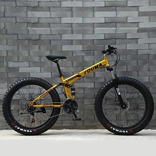 Fat Tyre Bike : All Terrain Mountain Bicycle Adult, Mountain Bikes, 24Inch Fat Tire Hardtail Men's Snowmobile, Dual Suspension Frame And Suspension Fork (Color : C, Size : 27 speed)