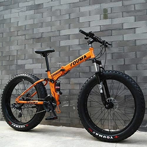 Fat Tyre Bike : All Terrain Mountain Bicycle Adult, Mountain Bikes, 24Inch Fat Tire Hardtail Men's Snowmobile, Dual Suspension Frame And Suspension Fork (Color : F, Size : 27 speed)