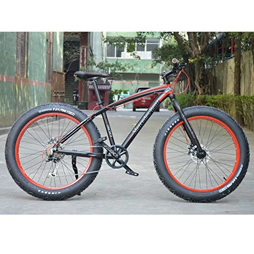 Fat Tyre Bike : Aluminum Alloy Bicycle Fat Bike Outroad Racing Cycling, RNNTK Big Tires The Front And Rear Disc brakes.Ultra-light High.Outroad Mountain Bike, Men And Women Mountain Bike A -27 Speed -26 Inches
