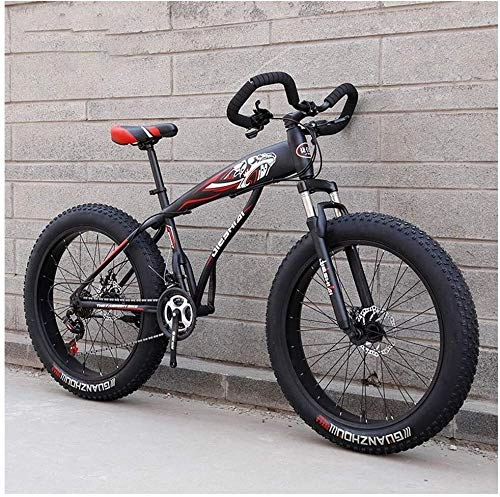 Fat Tyre Bike : Aoyo 26 Inch, Mountain Bikes, Mountain Trail Bike, Fat Tire, Adult, Bicycle, Dual Disc Brake, High-carbon Steel Frame, Bikes, Anti-Slip, 21 Speed, (Color : Sub Black)