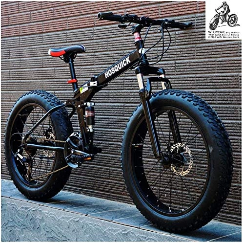Fat Tyre Bike : Aoyo Bicycles, Fat Tire, Bike, Outroad, 26 Inch, Full Suspension, Double Disc Brake, Beach, Mountain Bikes, High Carbon Steel, 21 Speeds, Universal