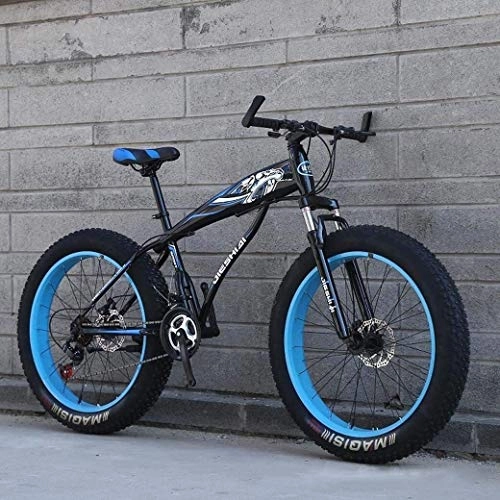 Fat Tyre Bike : Aoyo Mountain Bike, 24" / 26" Big Wheel Snow Bike, 21-Speed Dual Disc Brake, Strong Shock-Absorbing Front Fork, Outdoor Off-Road Beach Bike (Color : E, Size : 24 inch)