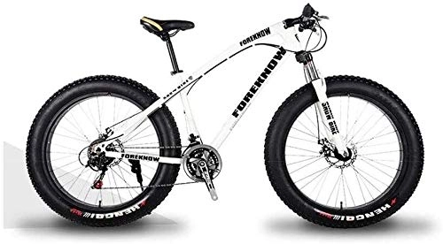 Fat Tyre Bike : Aoyo Mountain Bikes, Bike, 26 Inch Men's, MTB, High-carbon, Mtb Bikes, Steel Hardtail, Adjustable Seat, 21 Speed, (Color : Black and White)