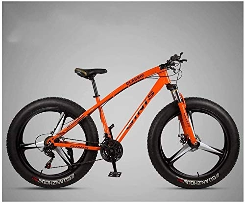 Fat Tyre Bike : Aoyo Mountain Trail Bicycle, 26 Inch 24 Speeds, Bicycles, Bike, All-Terrain, Fat Tire, MTB, Front Suspension, Double Disc Brake, High Carbon Steel, Mountain Bikes, (Color : Orange)