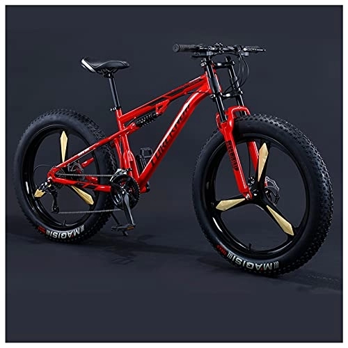 Fat Tyre Bike : ApttEk Bikes, 26 inch Fat Tire Hardtail Mountain Bike for Men and Women, Dual-Suspension Adult Mountain Trail Bikes, All Terrain Bicycle with Adjustable Seat & Dual Disc Brake, 24 Speed / 24 Speed / Blue 3