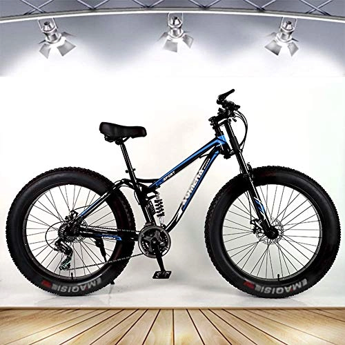 Fat Tyre Bike : ATRNA 26 Inch Mens Mountain Bike, Fat Tire Beach Snow Bikes, Double Disc Brake Cruiser Bicycle, Lightweight High-Carbon Steel Frame
