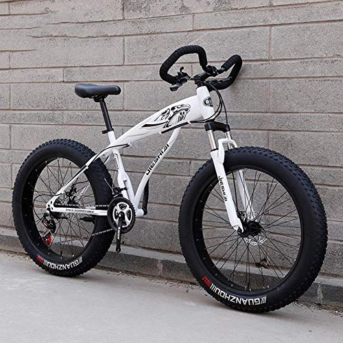 Fat Tyre Bike : AUTOKS Adult Mountain Bikes, Frame Fat Tire DualSuspension Mountain Bicycle, Highcarbon Steel Frame, All Terrain Mountain Bike, 26" Red, 27 Speed