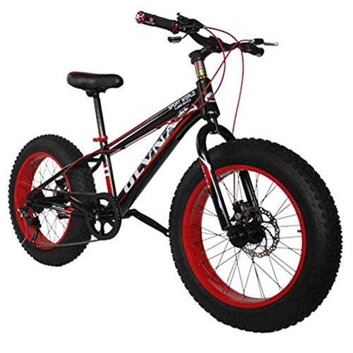 Fat Tyre Bike : AUTOKS Variable Speed Mountain Bike Student Sports Bicycle Shock Absorption Fat Tire Mens Mountain Bike, HighTensile Steel Frame, 7Speed20 Inch 26 Inch