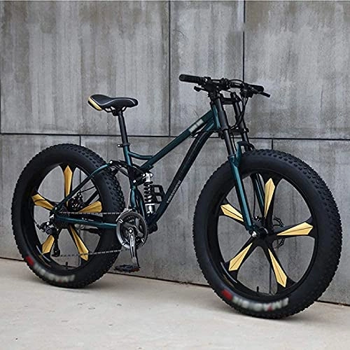 Fat Tyre Bike : BaiHogi Professional Racing Bike, Mountain Bike Variable Speed Off-Road Beach Snowmobile Adult Super Wide Tires Men and Women Bicycles are Suitable for All Kinds of Roads, F~26 Inches, 21 Speed