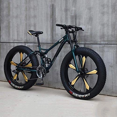 Fat Tyre Bike : Bike Bicycle, Mountain, 26 Inch 7 / 21 / 24 / 27 Speed, Men Women Student Variable Speed, Fat Tire Mens Mountain (Color : Cyan, Size : 7 Speed)