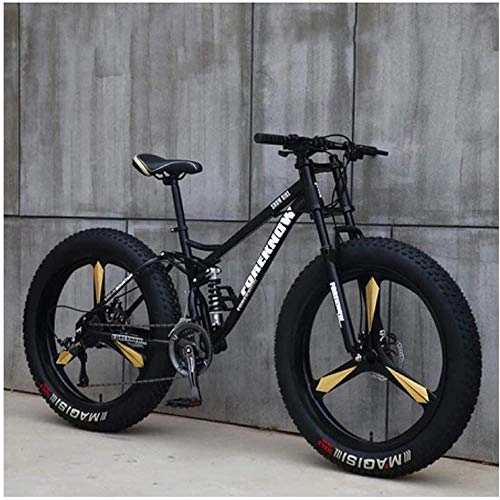 Fat Tyre Bike : Bikes for Adults, CityräDerMTB bike 26 inch Fat Tire Hardtail mountain bike double suspension frame and suspension fork all terrain mountain bike-B_24 Inch 27 speed