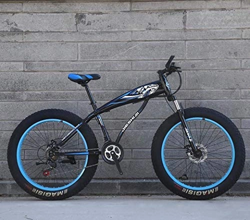 Fat Tyre Bike : BXU-BG Outdoor sports 24" / 26" 27Speed Mountain Bike, Big Wheel Snow Bike, Dual Disc Brake, Strong ShockAbsorbing Front Fork, Outdoor OffRoad Beach Bike (Color : F, Size : 26 inch)