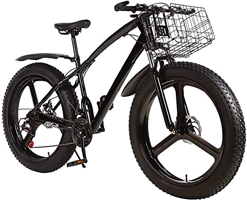 Fat Tyre Bike : CCLLA Fat Tire Mens Outroad Mountain Bike, 3 Spoke 26 in Double Disc Brake Bicycle Bike for Adult Teens