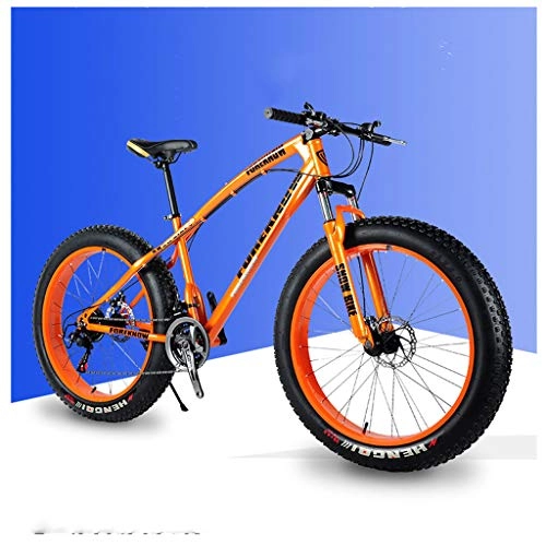 Fat Tyre Bike : CDBK Shock-Absorbing Variable Speed Bicycle, Off-Road / Beach / Snow Bicycle Big Tire Mountain Bike Student Bicycle Red