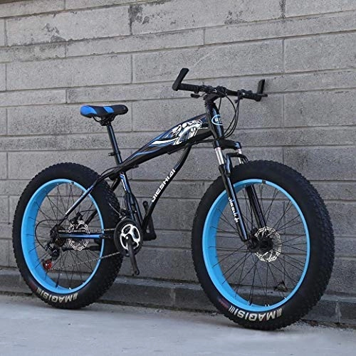Fat Tyre Bike : Chenbz Outdoor sports Mountain Bike, 24" / 26" Big Wheel Snow Bike, 21Speed Dual Disc Brake, Strong ShockAbsorbing Front Fork, Outdoor OffRoad Beach Bike (Color : E, Size : 24 inch)