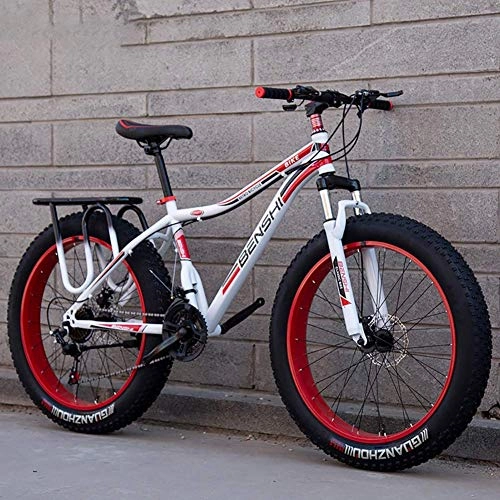 Fat Tyre Bike : CHHD Fat Man Wide And Thick Mountain Bike Big Tire Variable Speed Shock Absorber Snow Bike Beach Off-Road Adult Men And Women Double Car, A2, 26