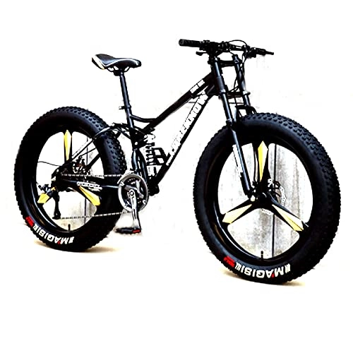 Fat Tyre Bike : CHICAI Adult High-carbon Beach Snow Fat Bike Mountain Cross-country Steel Ultra-wide Tire Sports Bike 21-30speed Low-speed Racing Student Bike 26-inch (Size : 30-speed)