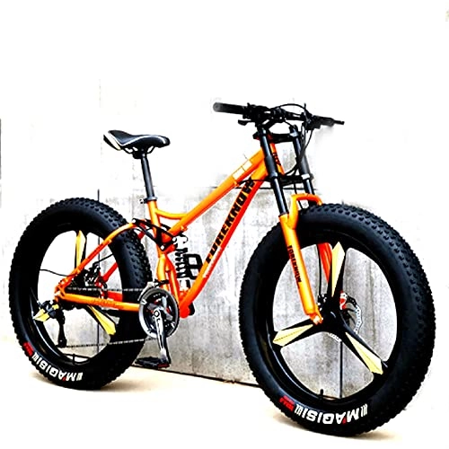 Fat Tyre Bike : CHICAI Beach Snow Fat Bike Adult 26-inch Mountain Cross-country High-carbon Steel Ultra-wide Tire Sports Bike 21-30 speed Low-speed Racing Student Bike (Size : 27-speed)
