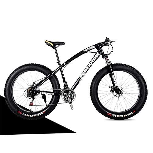 Fat Tyre Bike : CJF 26 Inch Snow Bike 21 Speed Lightweight Mountain Bike with Variable Speed, Disc Brake, 4.0 Wide Wheel Fat Tire, D
