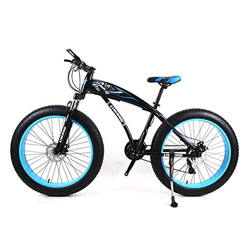 Fat Tyre Bike : CJF 26" Mountain Bikes 27-Speed Double Disc Brake Bicycle with Wide Tires, Disc Brakes, Shock Absorption for Adult, Men, Women, C