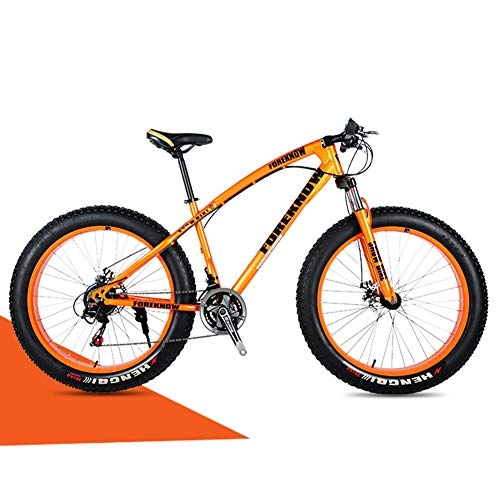 Fat Tyre Bike : CJF Mountain Bike Fat Tire Snow Beach Snow Bicycle with 4.0" Fat Tyres&Double Disc Brake for Adult Student (26 Inch, 21 Speed), C