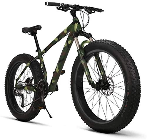 Fat Tyre Bike : CLOTHES Commuter City Road Bike Adult Mens Fat tire Mountain Bike, Aluminum Alloy Frame Beach Snow Bikes, Double Disc Brake 27 Speed Bicycle, 26 Inch Wheels Unisex (Color : A)
