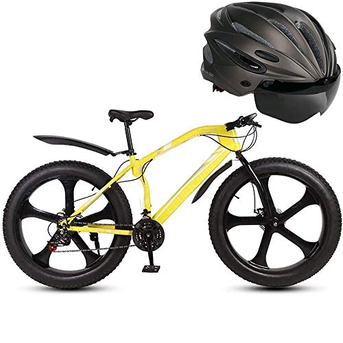 Fat Tyre Bike : COKECO Fat Tire Mens Mountain Bike, Snowmobile ATV 26 Inch Double Disc Brake Wide Tire Off-road 21-27 Speed Variable Speed Bike Bicycle Adult Mountain Bike Load 200KG