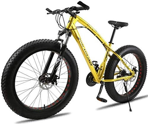 Fat Tyre Bike : Comfort & Cruiser Bikes Kids' Bikes Dual Suspension Mountain Bike 26 Inch Commuter City Off-road Bicycle Double Disc Brake (Color : Silver Size : 27 speed)-24_speed_Yellow