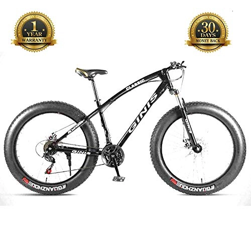 Fat Tyre Bike : Cross-Country Bicycles, Beach Snow Bicycles, Ultra-Wide Tire Mountain Bikes, Adult Men And Women, Student Bicycles, B, 21speed