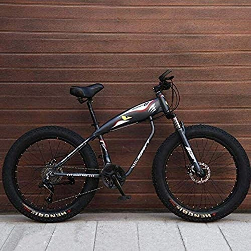 Fat Tyre Bike : CSS Mountain Bike Bicycle for Adults, Fat Tire Hardtail MBT Bike, High-Carbon Steel Frame, Dual Disc Brake, 26 inch Wheels 5-25, 21 Speed