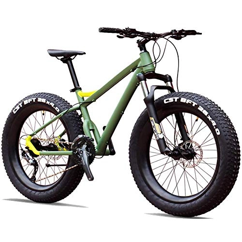 Fat Tyre Bike : Cxmm 27-Speed Mountain Bikes, Professional 26 inch Adult Fat Tire Hardtail Mountain Bike, Aluminum Frame Front Suspension All Terrain Bicycle, B
