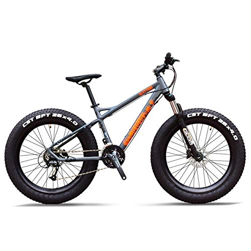 Fat Tyre Bike : Cxmm 27-Speed Mountain Bikes, Professional 26 inch Adult Fat Tire Hardtail Mountain Bike, Aluminum Frame Front Suspension All Terrain Bicycle, D