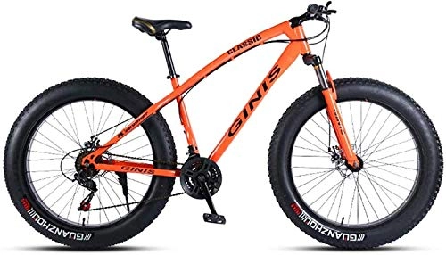 Fat Tyre Bike : CYSHAKE Movement Fat Tire Mountain Bike Off-Road Beach Snow Bike 21 / 24 / 27 / 30 Speed Speed Mountain Bike 4.0 Wide Tire Adult Outdoor Riding 6-6, 24 Speed Outdoor cycling
