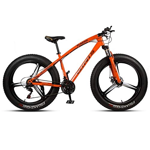 Fat Tyre Bike : DFEIL 26 Inches Mountain Bikes, Fat Tire Variable Speed Bicycle, High-carbon Steel Frame Hardtail Mountain Bike With Dual Disc Brake, 3 Spoke (Color : 27 speed)