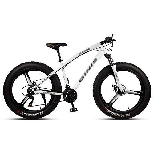 Fat Tyre Bike : DFEIL 26 Inches Teens Mountain Bikes, 21 / 24 / 27 / 30-Speed Fat Tire Bicycle, High-carbon Steel Frame Hardtail Mountain Bike With Dual Disc Brake, 3 Spoke (Color : 27 speed)