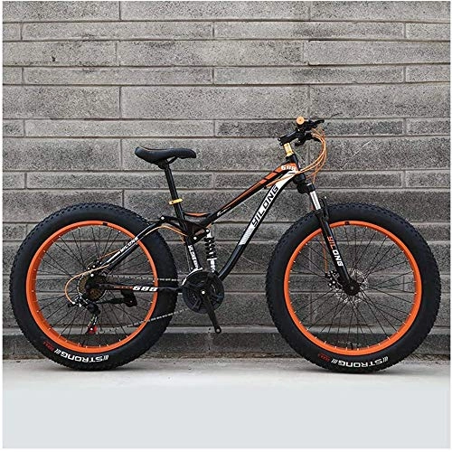 Fat Tyre Bike : DFEIL Outdoor Mountain Bikes, High-carbon Steel Frame, Dual Disc Brake Hardtail 24 / 26 Inches All Terrain Cross-country Mountain Bicycle Variable Speed Anti-Slip Bikes