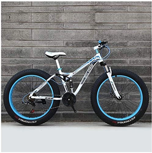 Fat Tyre Bike : DFEIL Variable Speed Mountain Bikes, High-carbon Steel Frame, Dual Disc Brake Hardtail 24 / 26 Inches All Terrain Cross-country Mountain Bicycle Anti-Slip Bikes (Color : 21 speed, Size : 26 inches)