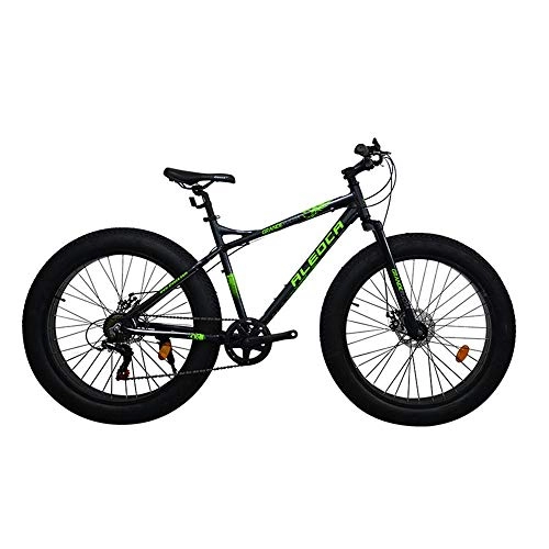 Fat Tyre Bike : DRAKE18 Fat bike, 26 inch 7 speed shift double disc brakes off-road 4.0 tires snowmobile beach adult bicycle, Black
