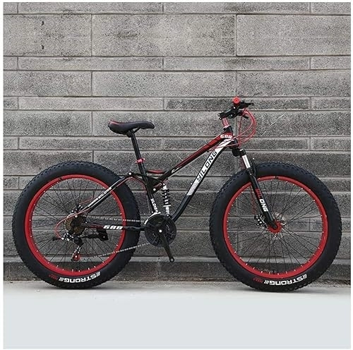 Fat Tyre Bike : dtkmkj Mens Womens Mountain Bikes, High-Carbon Steel Frame, Dual Disc Brake Hardtail Mountain Bike, 26 Inch 27 Speed